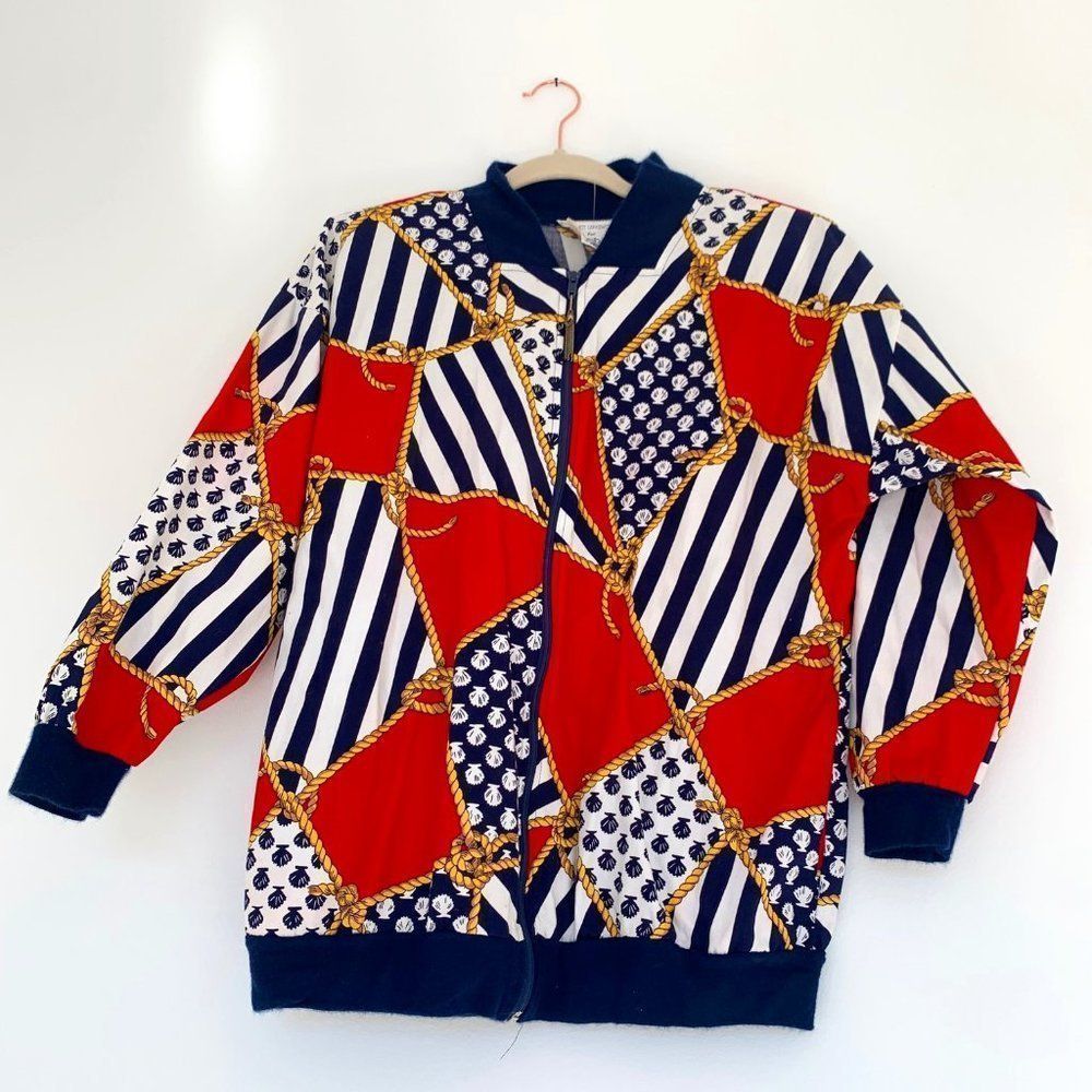90s Nautical Oversized Cotton Bomber Jacket - Kathleen Usherwood for Periphery